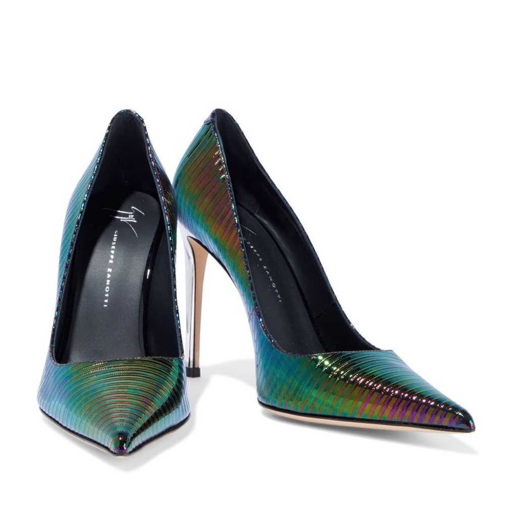 Giuseppe Zanotti Killboy Iridescent Metallic textured patent-Leather Pump/heels